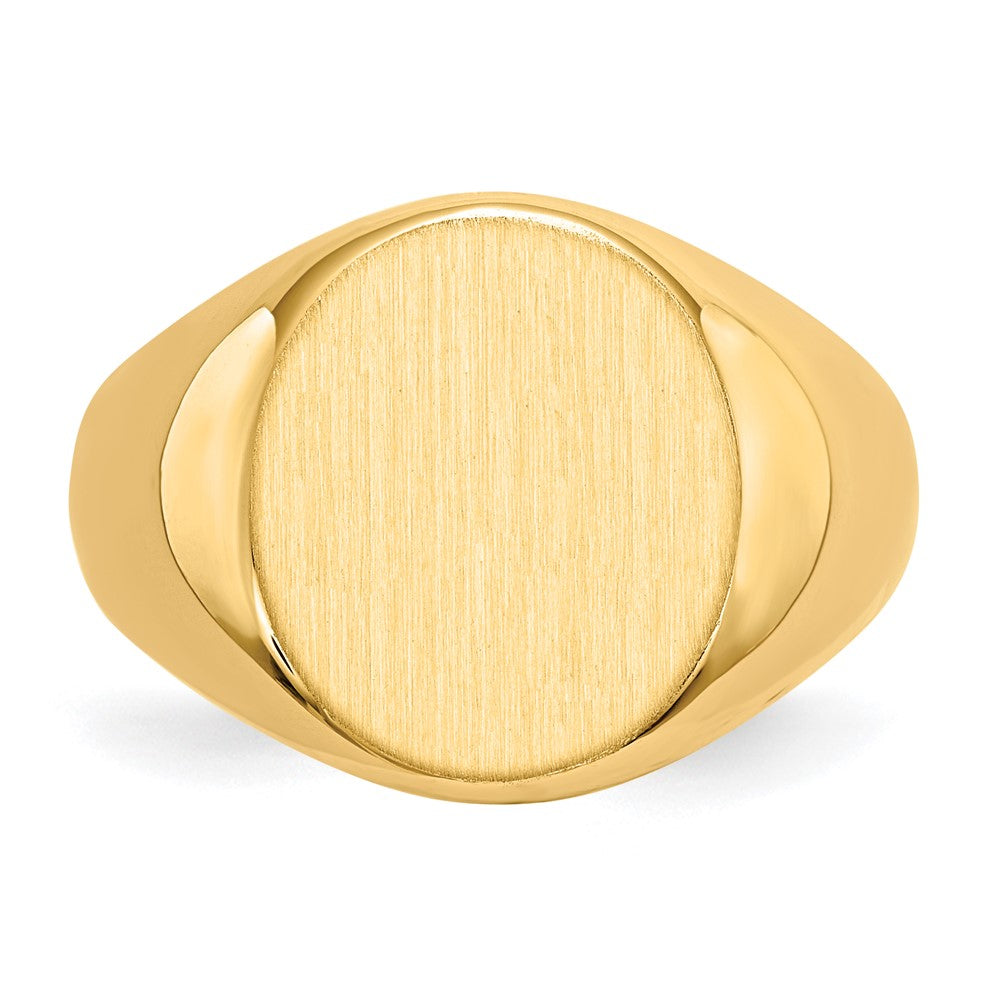 14K Gelbgold 15,0x13,5 mm Herren-Siegelring mit offener Rückseite