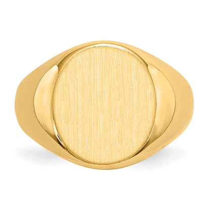 14K Gelbgold 15,0x13,5 mm Herren-Siegelring mit offener Rückseite