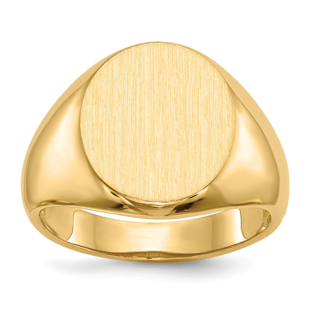 14K Gelbgold 15,0x13,5 mm Herren-Siegelring mit offener Rückseite