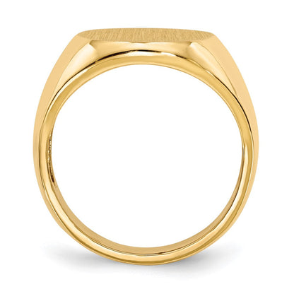 14K Gelbgold 18,5x14,0mm Herren-Siegelring mit offener Rückseite