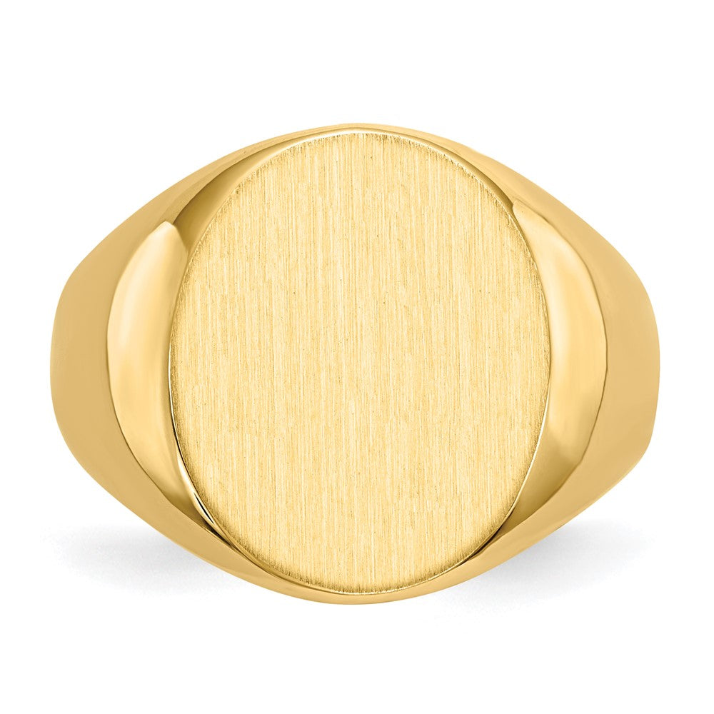14K Gelbgold 18,5x14,0mm Herren-Siegelring mit offener Rückseite