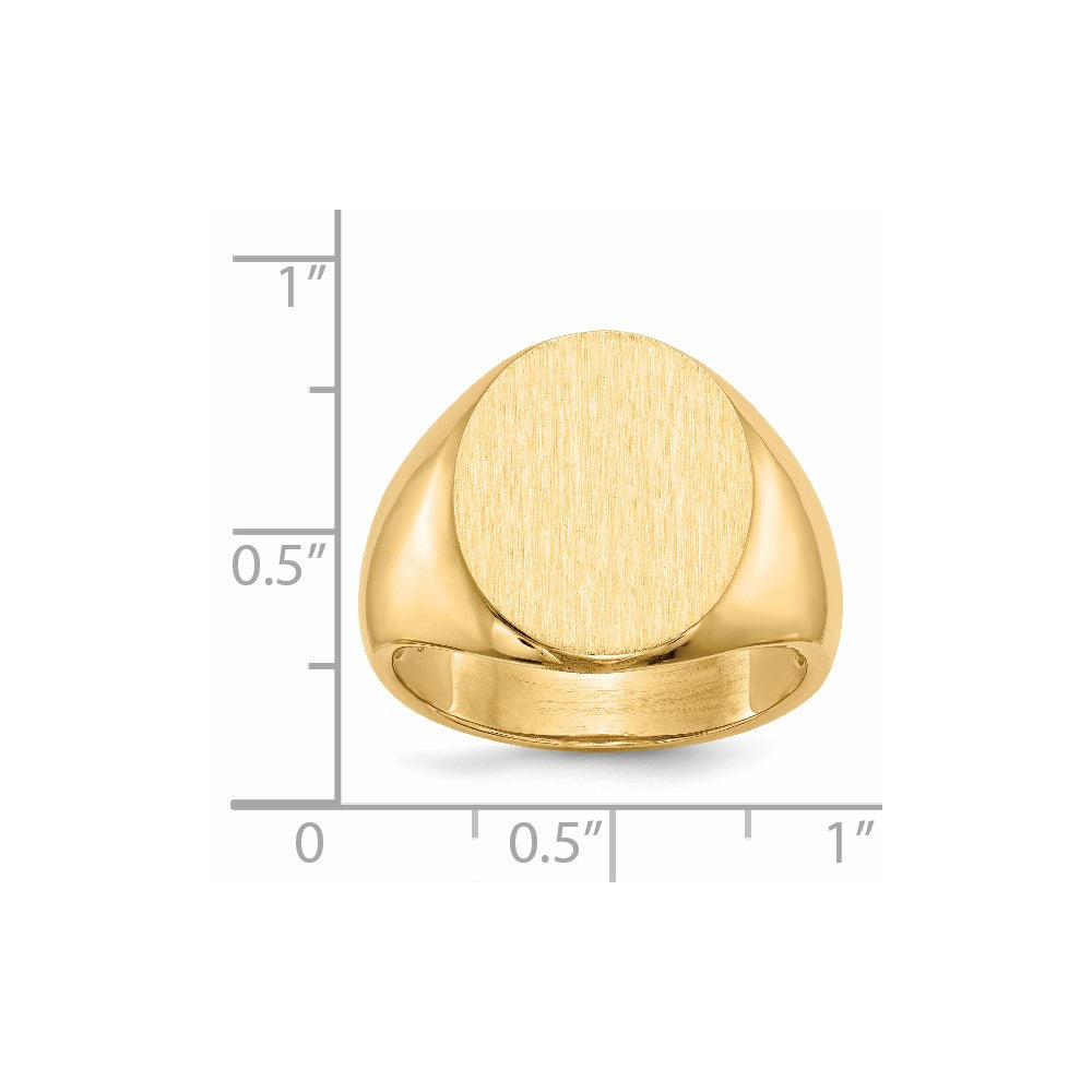14K Gelbgold 18,5x14,0mm Herren-Siegelring mit offener Rückseite