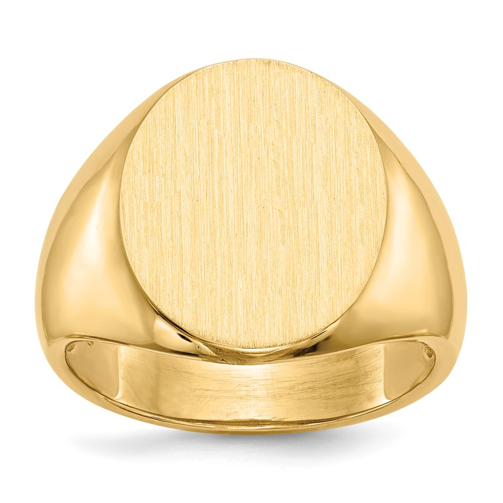 14K Gelbgold 18,5x14,0mm Herren-Siegelring mit offener Rückseite