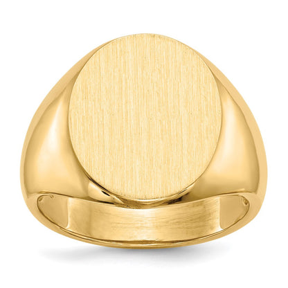 14K Gelbgold 18,5x14,0mm Herren-Siegelring mit offener Rückseite