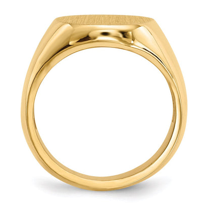 14K Gelbgold 18,0x14,5mm Herren-Siegelring mit offener Rückseite