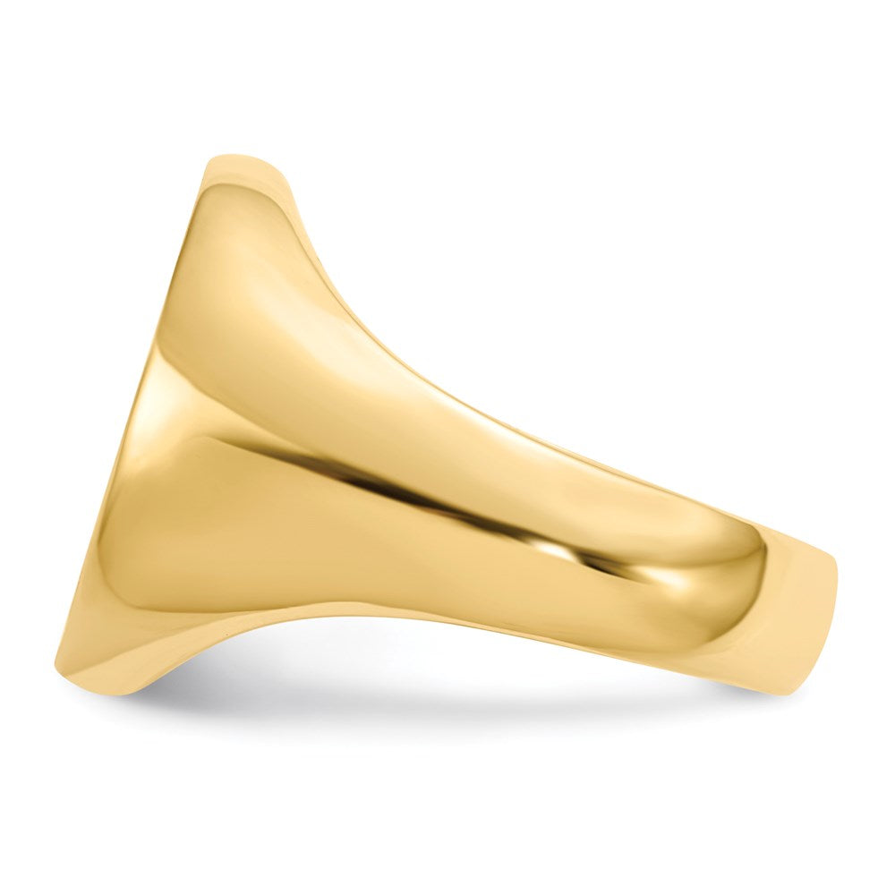 14K Gelbgold 18,0x14,5mm Herren-Siegelring mit offener Rückseite