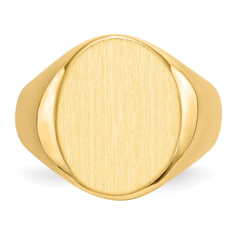 14K Gelbgold 18,0x14,5mm Herren-Siegelring mit offener Rückseite
