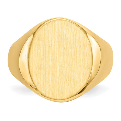 14K Gelbgold 18,0x14,5mm Herren-Siegelring mit offener Rückseite