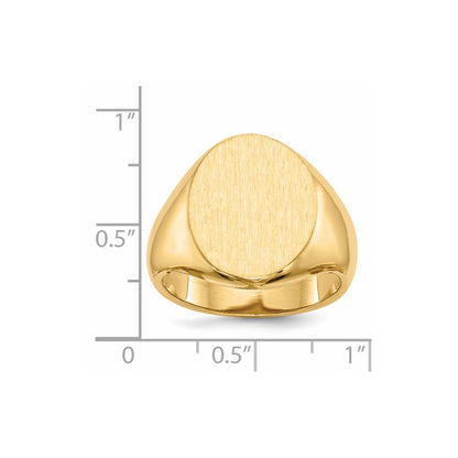 14K Gelbgold 18,0x14,5mm Herren-Siegelring mit offener Rückseite