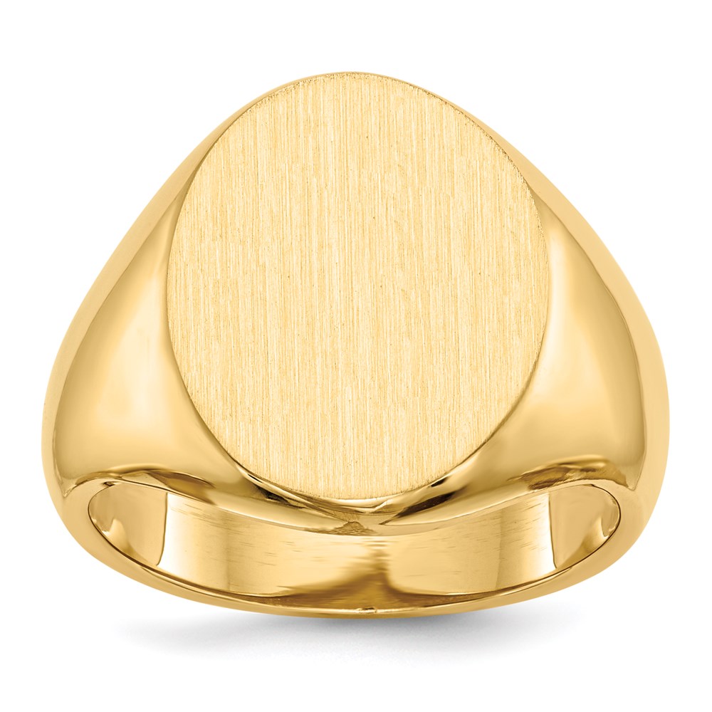 14K Gelbgold 18,0x14,5mm Herren-Siegelring mit offener Rückseite