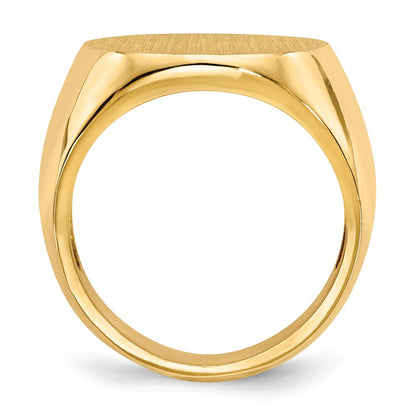 14K Gelbgold 21,5x19,0 mm Herren-Siegelring mit offener Rückseite