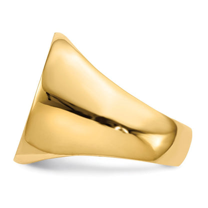 14K Gelbgold 21,5x19,0 mm Herren-Siegelring mit offener Rückseite