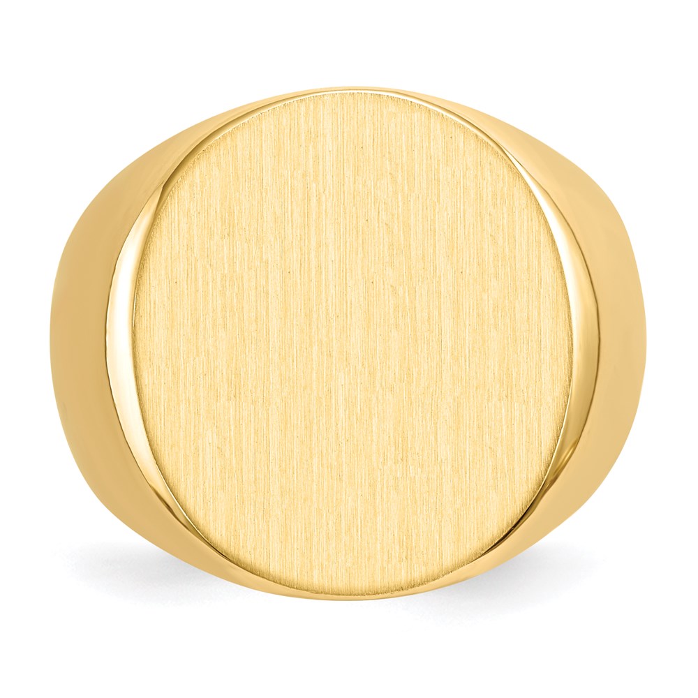 14K Gelbgold 21,5x19,0 mm Herren-Siegelring mit offener Rückseite