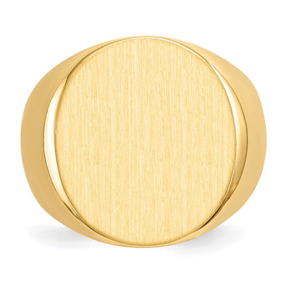 14K Gelbgold 21,5x19,0 mm Herren-Siegelring mit offener Rückseite
