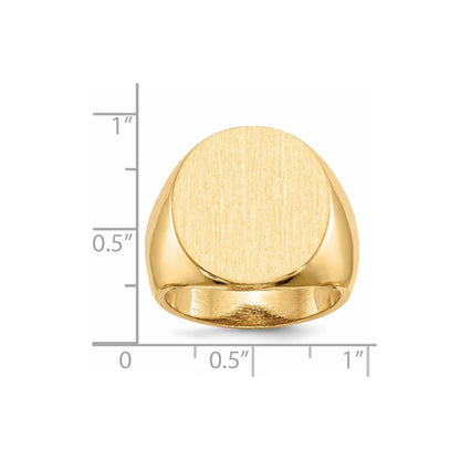 14K Gelbgold 21,5x19,0 mm Herren-Siegelring mit offener Rückseite