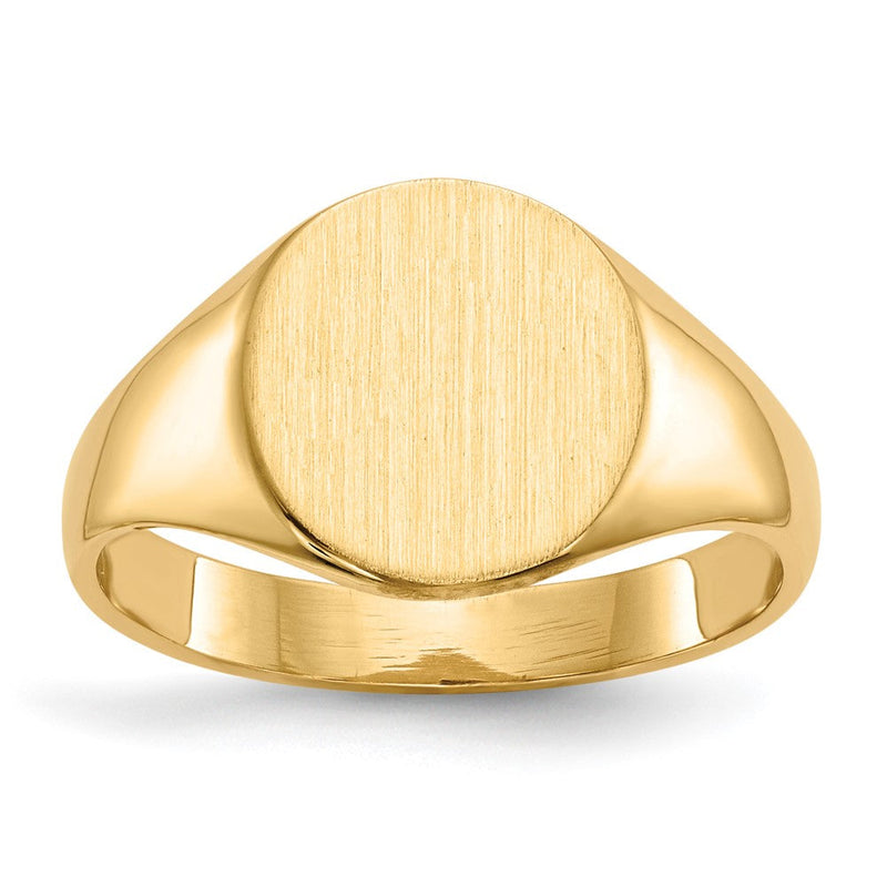 14K Gelbgold Siegelring, 10 x 10,5 mm, geschlossene Fassung