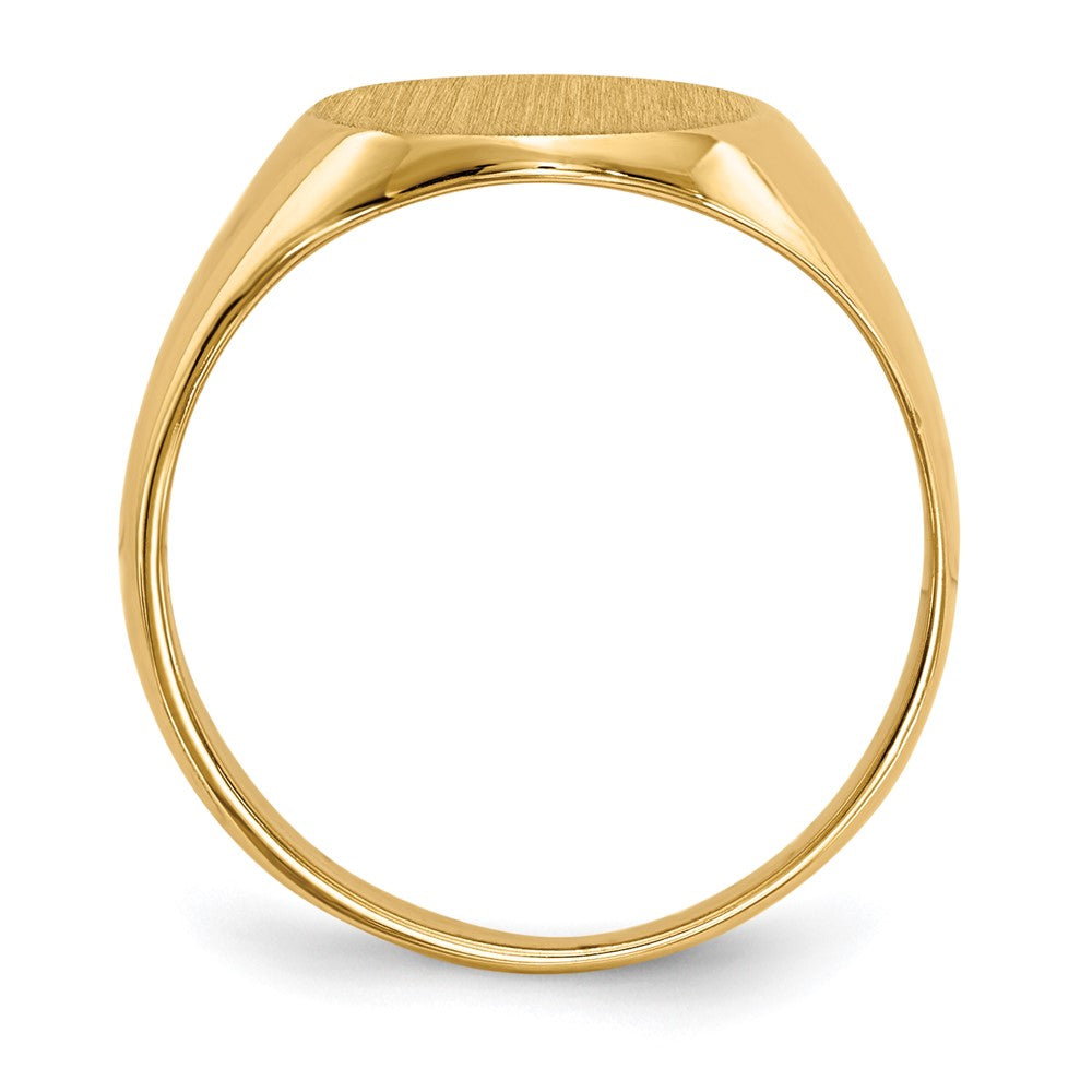 14K Gelbgold Siegelring mit geschlossener Fassung, 10,5x12mm