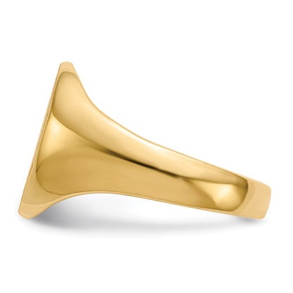 14K Gelbgold Siegelring mit geschlossener Fassung, 10,5x12mm