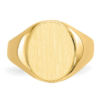 14K Gelbgold Siegelring mit geschlossener Fassung, 10,5x12mm