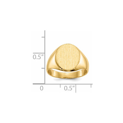 14K Gelbgold Siegelring mit geschlossener Fassung, 10,5x12mm