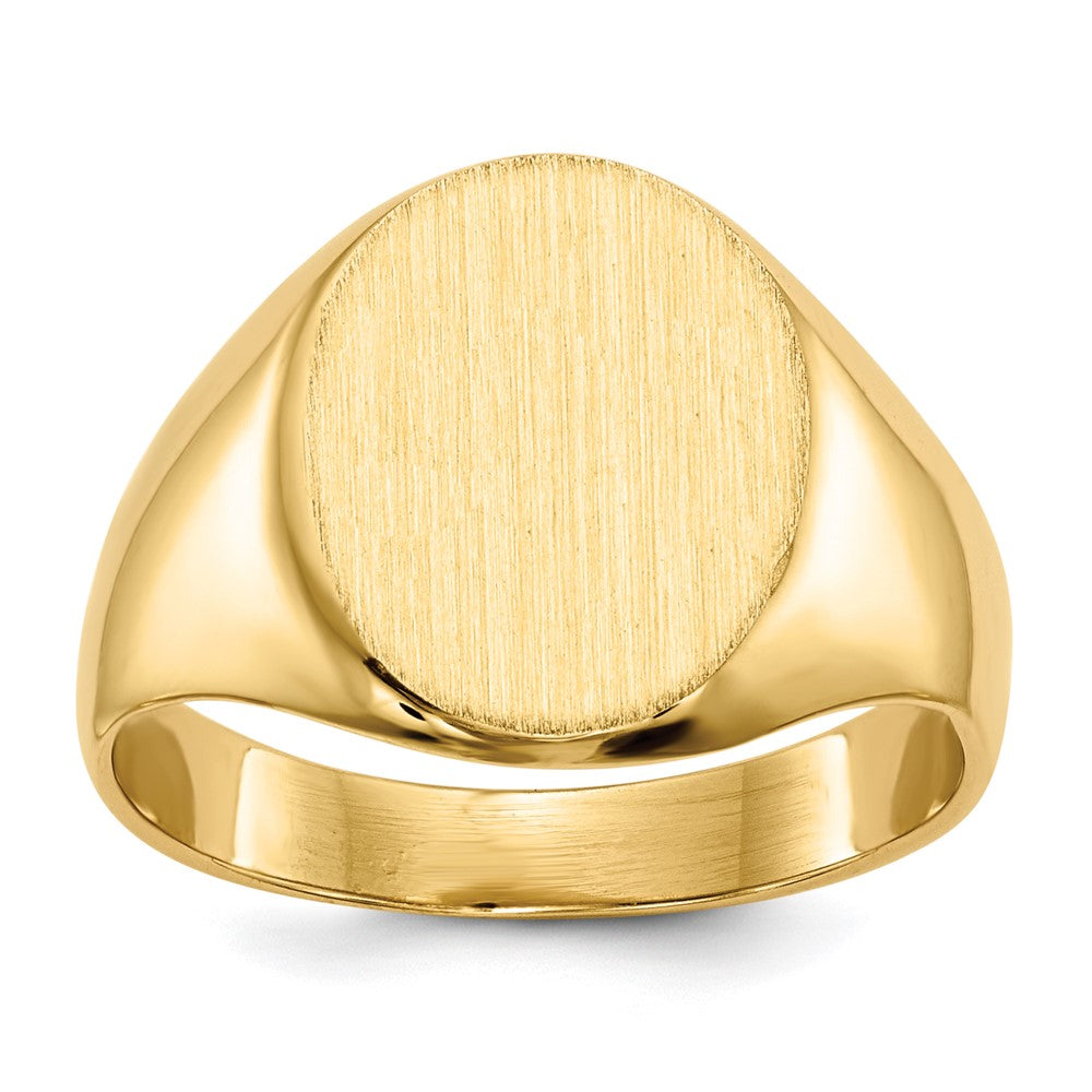 14K Gelbgold Siegelring mit geschlossener Fassung, 10,5x12mm