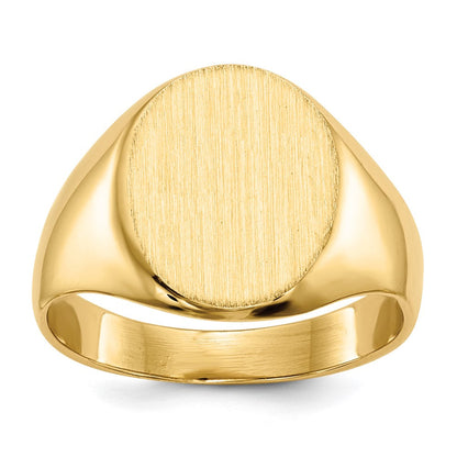 14K Gelbgold Siegelring mit geschlossener Fassung, 10,5x12mm