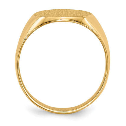 14K Gelbgold Siegelring mit geschlossenem Boden, 13,5 x 12,0 mm
