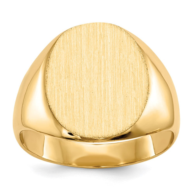 10K Gelbgold 10ky 13.5x12.0mm Geschlossen Rückseite Siegel Ring