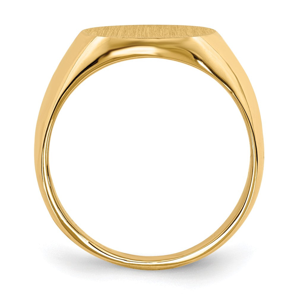 14K Gelbgold Siegelring mit geschlossener Rückseite, 14,0x12,5 mm
