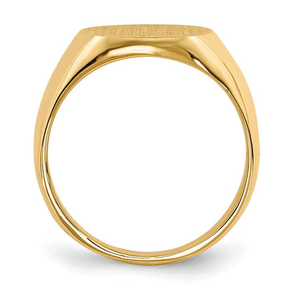 14K Gelbgold Siegelring mit geschlossener Rückseite, 14,0x12,5 mm