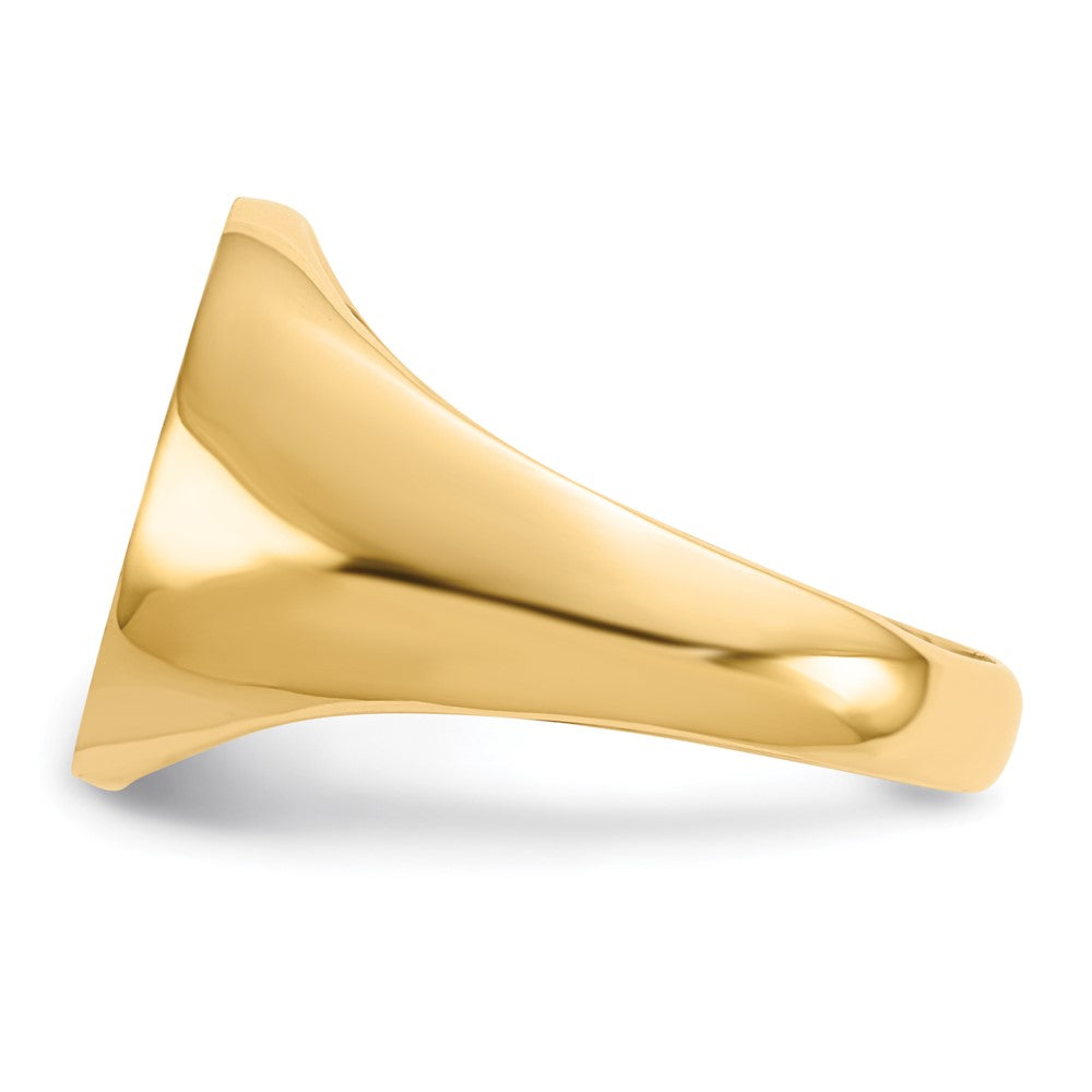 14K Gelbgold Siegelring mit geschlossener Rückseite, 14,0x12,5 mm