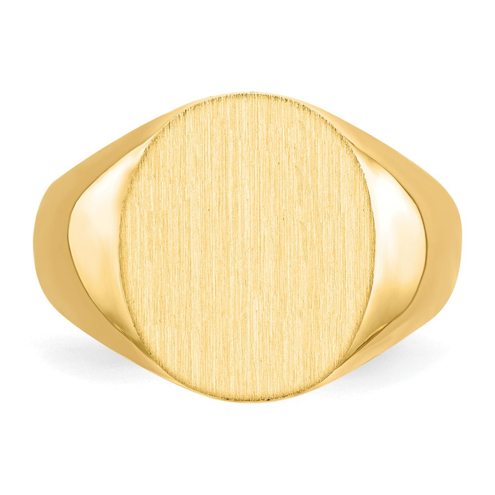 14K Gelbgold Siegelring mit geschlossener Rückseite, 14,0x12,5 mm