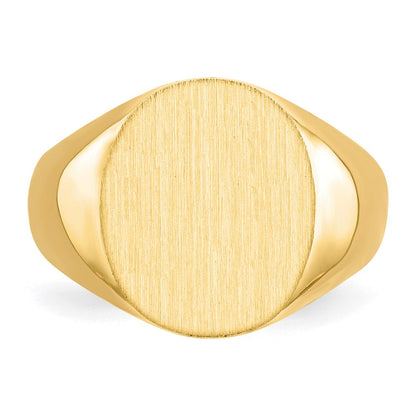 14K Gelbgold Siegelring mit geschlossener Rückseite, 14,0x12,5 mm