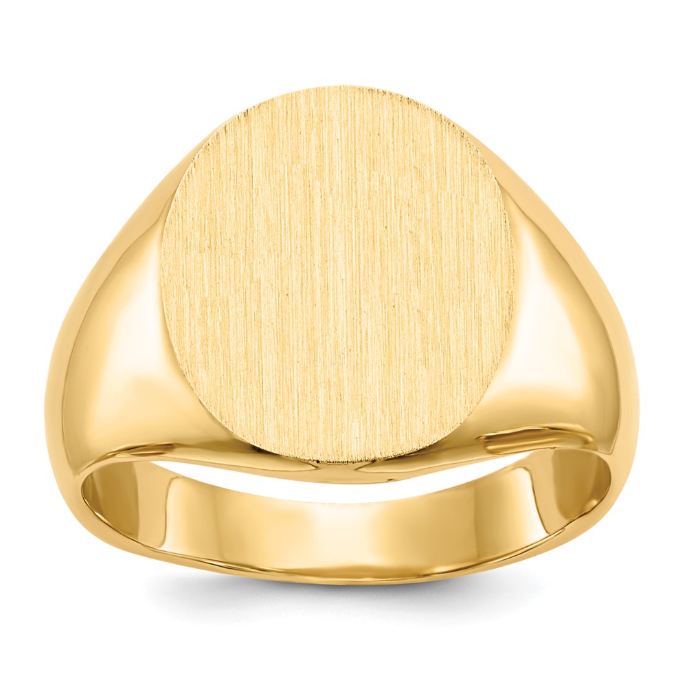 14K Gelbgold Siegelring mit geschlossener Rückseite, 14,0x12,5 mm