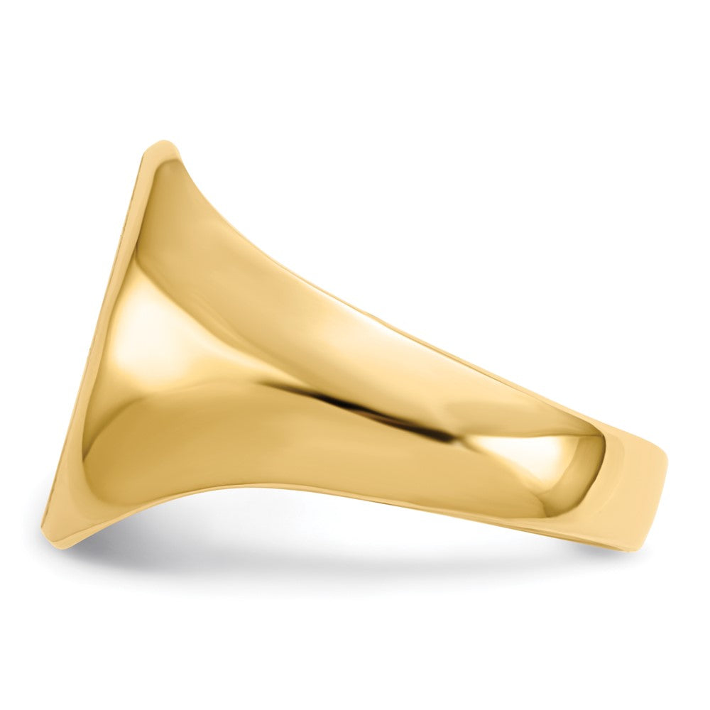 14K Gelbgold Herren-Siegelring 15,0x11,0mm mit geschlossener Rückseite