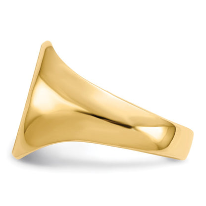14K Gelbgold Herren-Siegelring 15,0x11,0mm mit geschlossener Rückseite