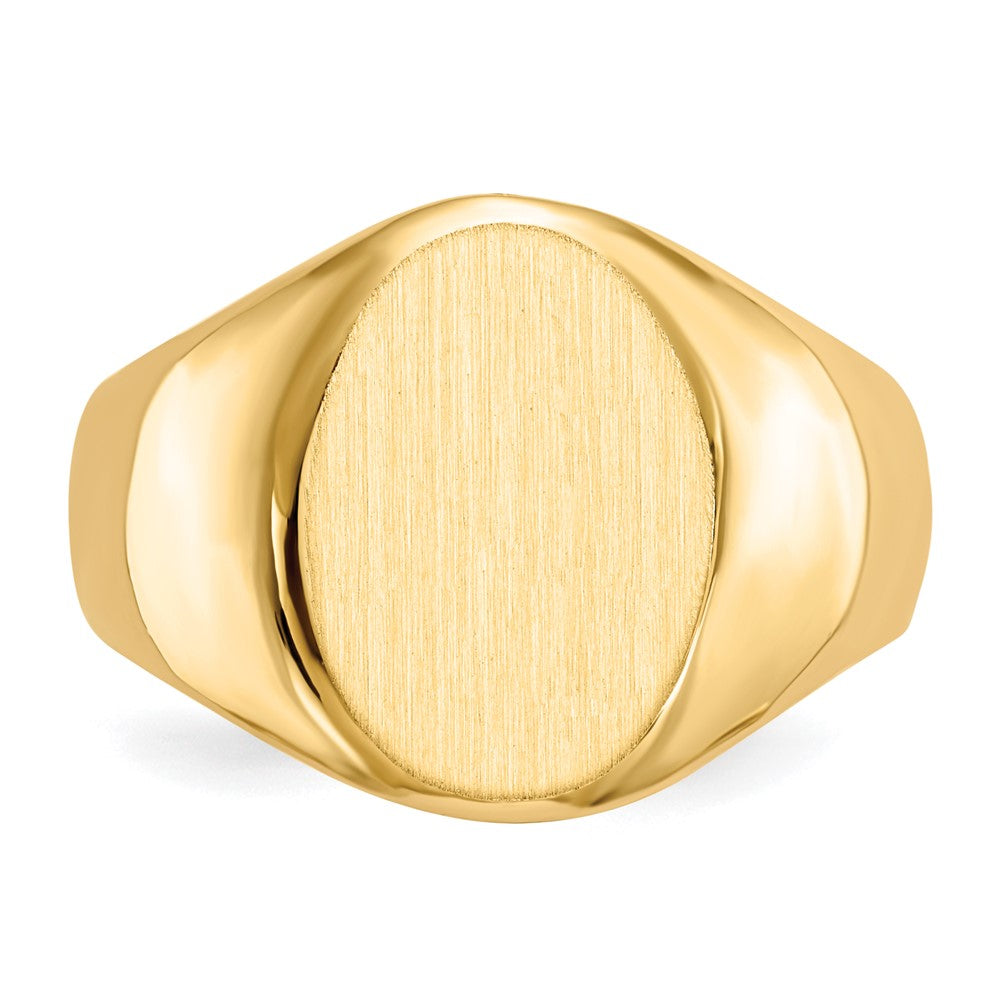 14K Gelbgold Herren-Siegelring 15,0x11,0mm mit geschlossener Rückseite