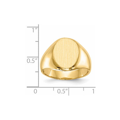 14K Gelbgold Herren-Siegelring 15,0x11,0mm mit geschlossener Rückseite