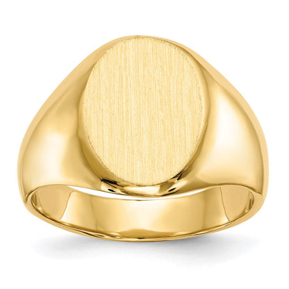 14K Gelbgold Herren-Siegelring 15,0x11,0mm mit geschlossener Rückseite