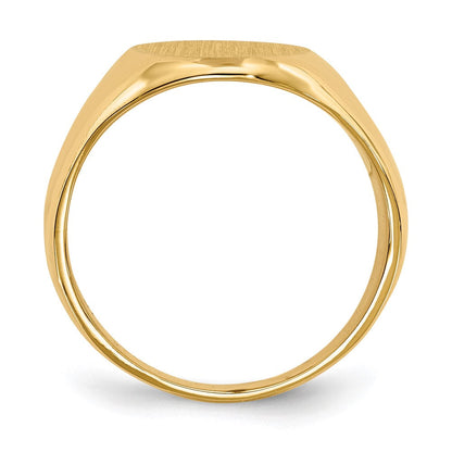 10K Gelbgold 16,0x11,5mm Herren-Siegelring mit geschlossener Fassung