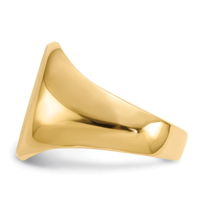 14K Gelbgold 16,0x11,5 mm Herren-Siegelring mit geschlossener Fassung