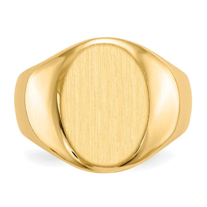 14K Gelbgold 16,0x11,5 mm Herren-Siegelring mit geschlossener Fassung