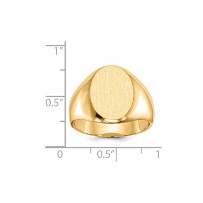 14K Gelbgold 16,0x11,5 mm Herren-Siegelring mit geschlossener Fassung
