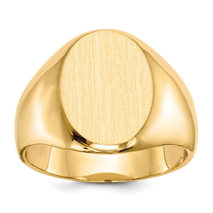 10K Gelbgold 16,0x11,5mm Herren-Siegelring mit geschlossener Fassung
