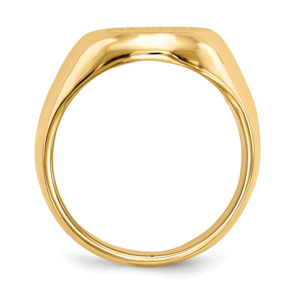 14K Gelbgold Herren-Siegelring mit geschlossener Fassung, 16,5 x 13,5 mm