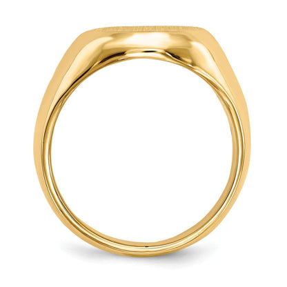 14K Gelbgold Herren-Siegelring mit geschlossener Fassung, 16,5 x 13,5 mm