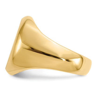 14K Gelbgold Herren-Siegelring mit geschlossener Fassung, 16,5 x 13,5 mm