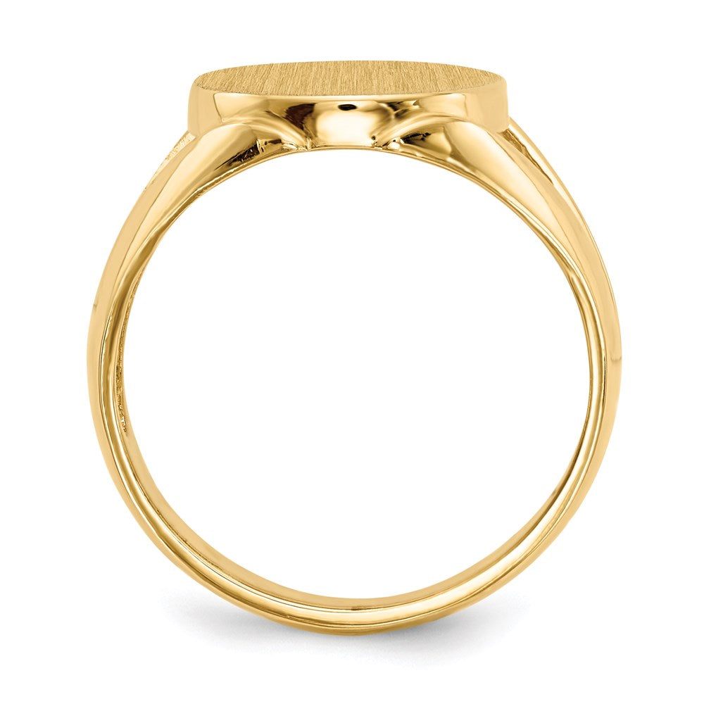 14K Gelbgold 14,5x12,5mm Siegelring mit offener Rückseite