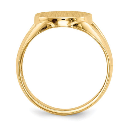 14K Gelbgold 14,5x12,5mm Siegelring mit offener Rückseite