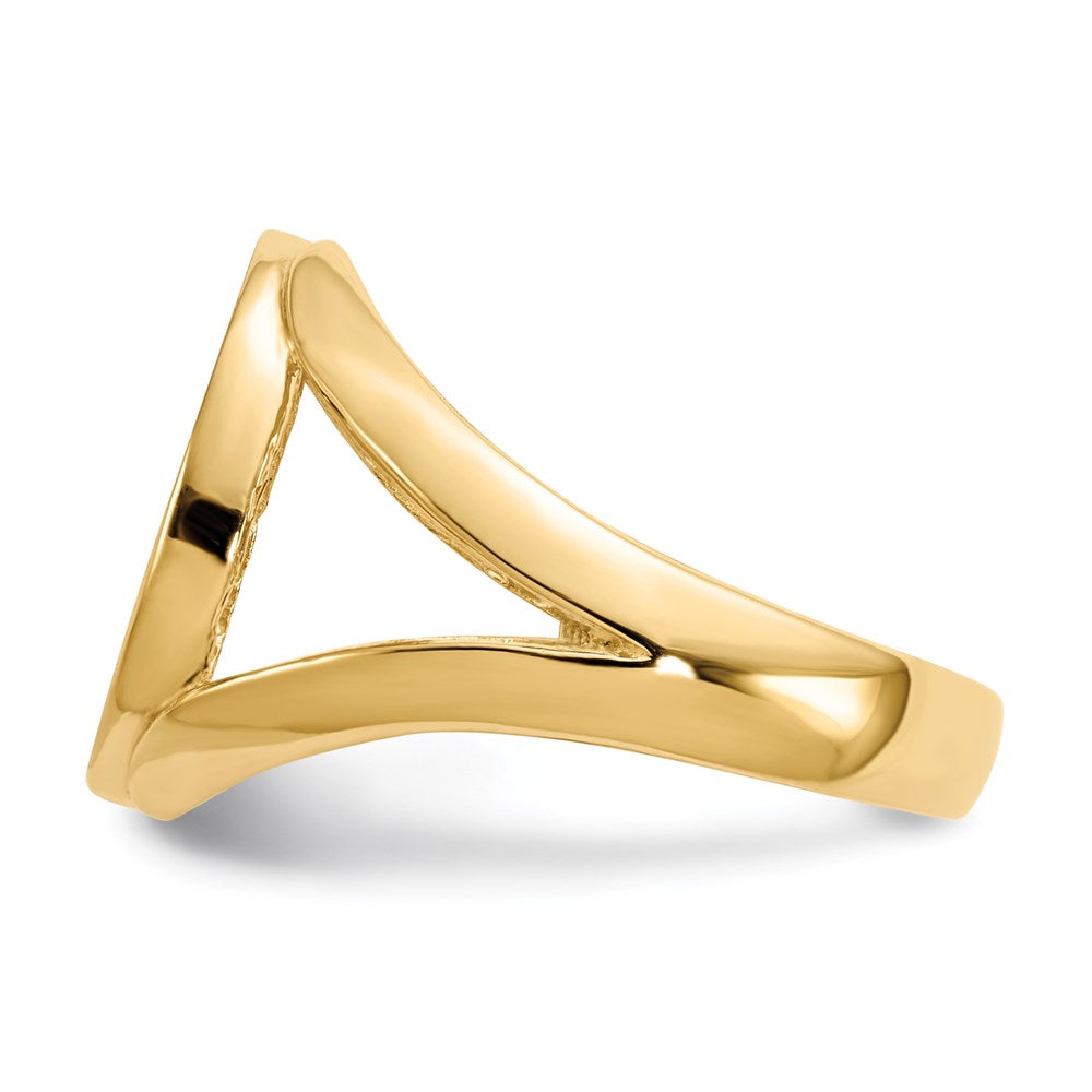 14K Gelbgold 14,5x12,5mm Siegelring mit offener Rückseite